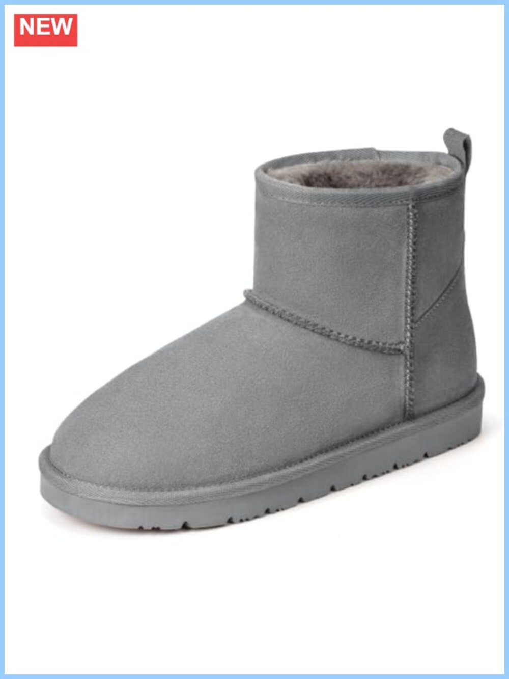 Genuine Suede Ankle Winter Boots Fuzzy Lined Snow Boots for Women